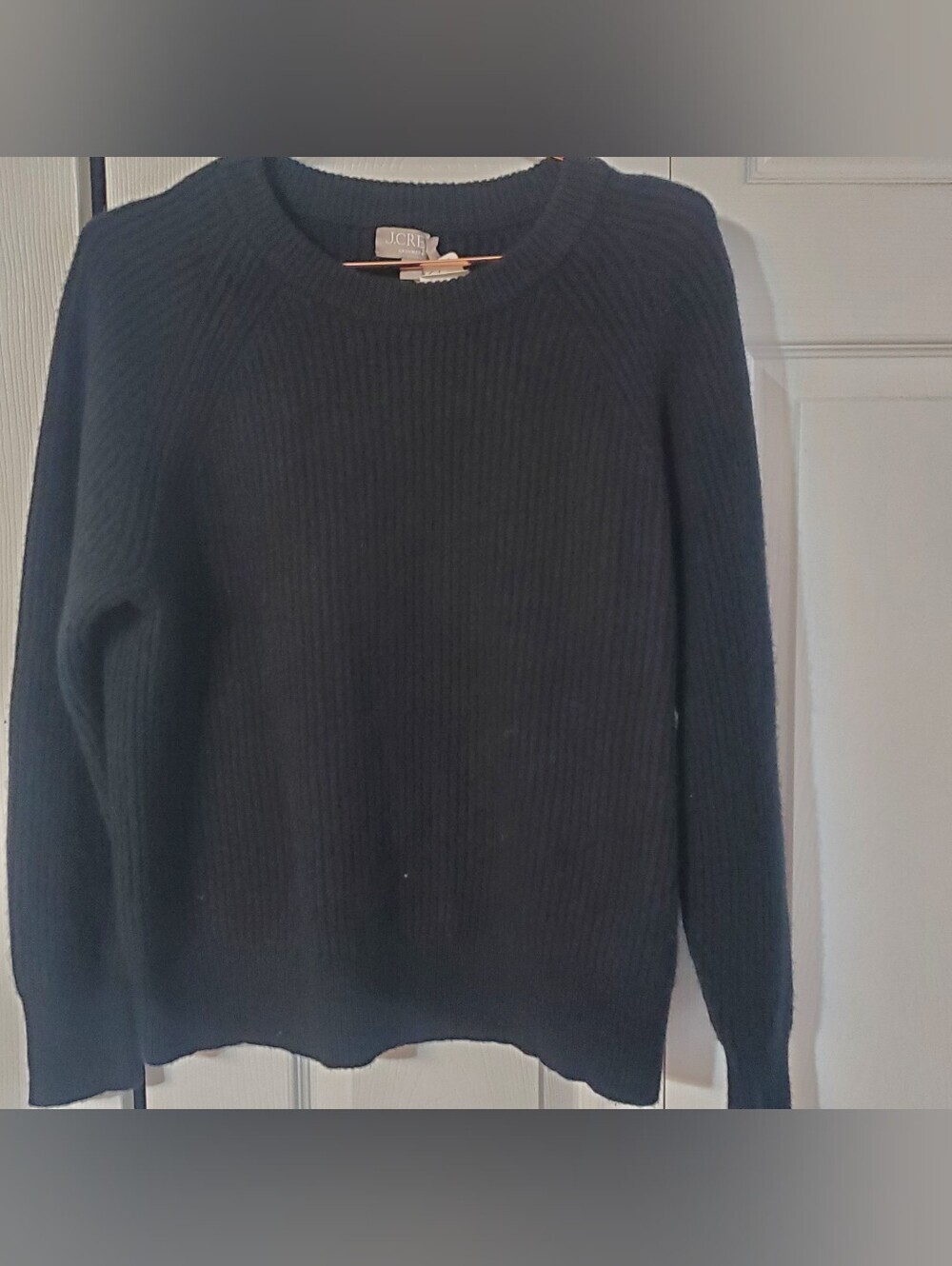 J CREW CASHMERE. RIBBED BLACK CREWNECK LONG SLEEVED SWEATER SMALL. FALL